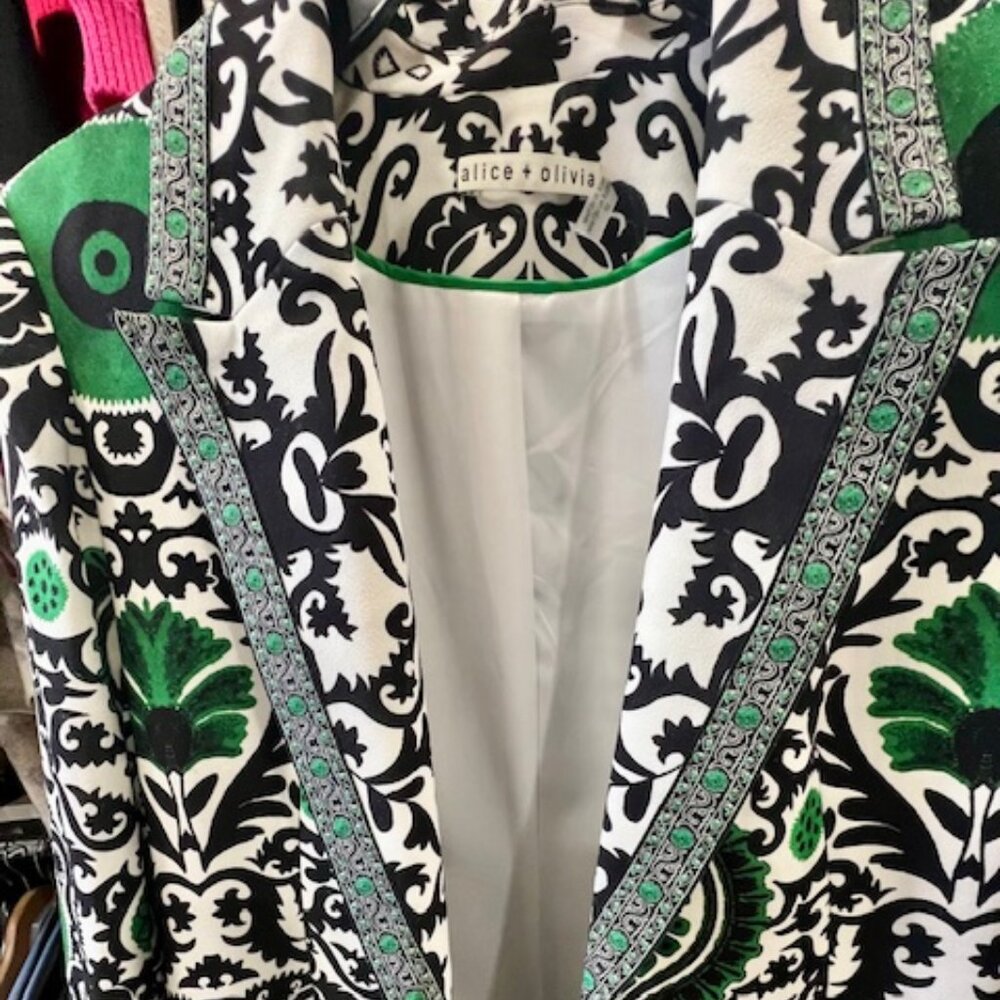 Alice + Olivia Bret graphic-print coat